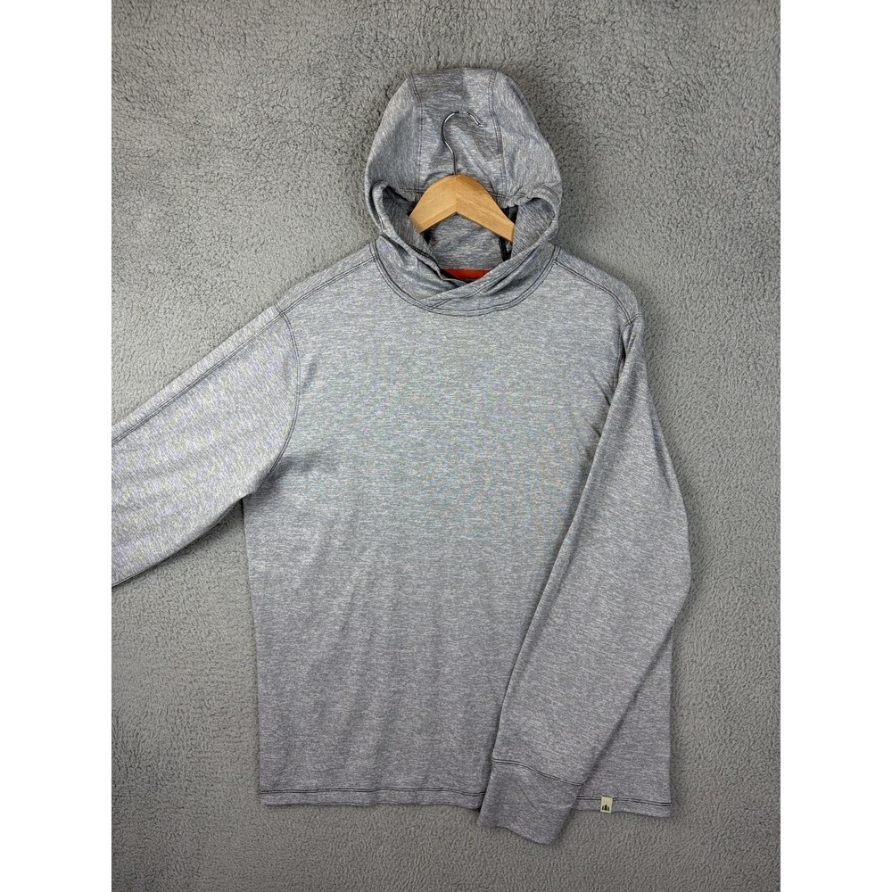 Lake & Trail Hoodie Mens Medium Gray Striped Stretch Pullover Tagless Jersey Men